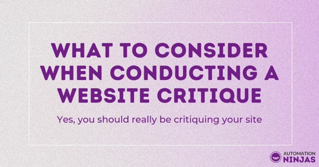 What to Consider when Conducting a Website Critique