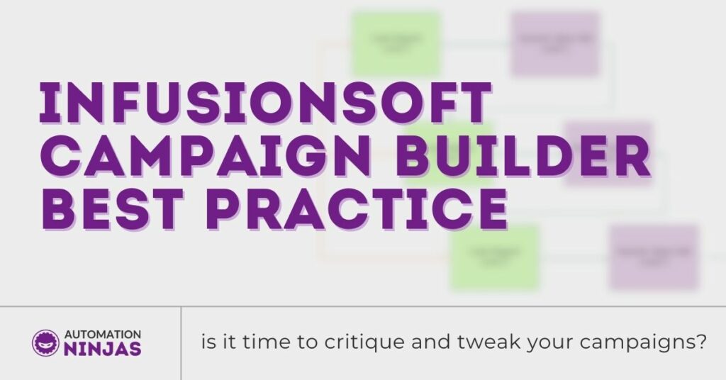 Infusionsoft Campaign Builder Best Practice