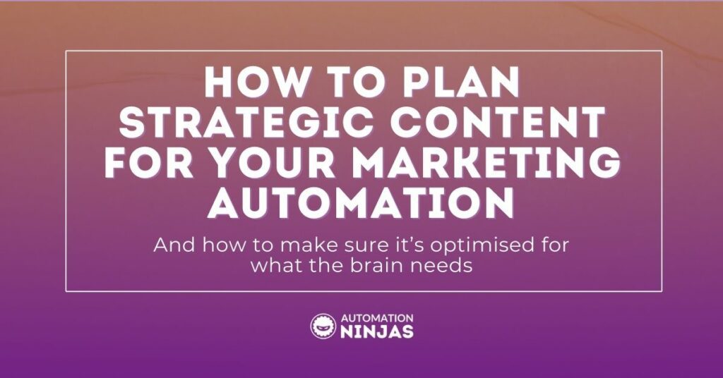 How to plan strategic content for your marketing automation