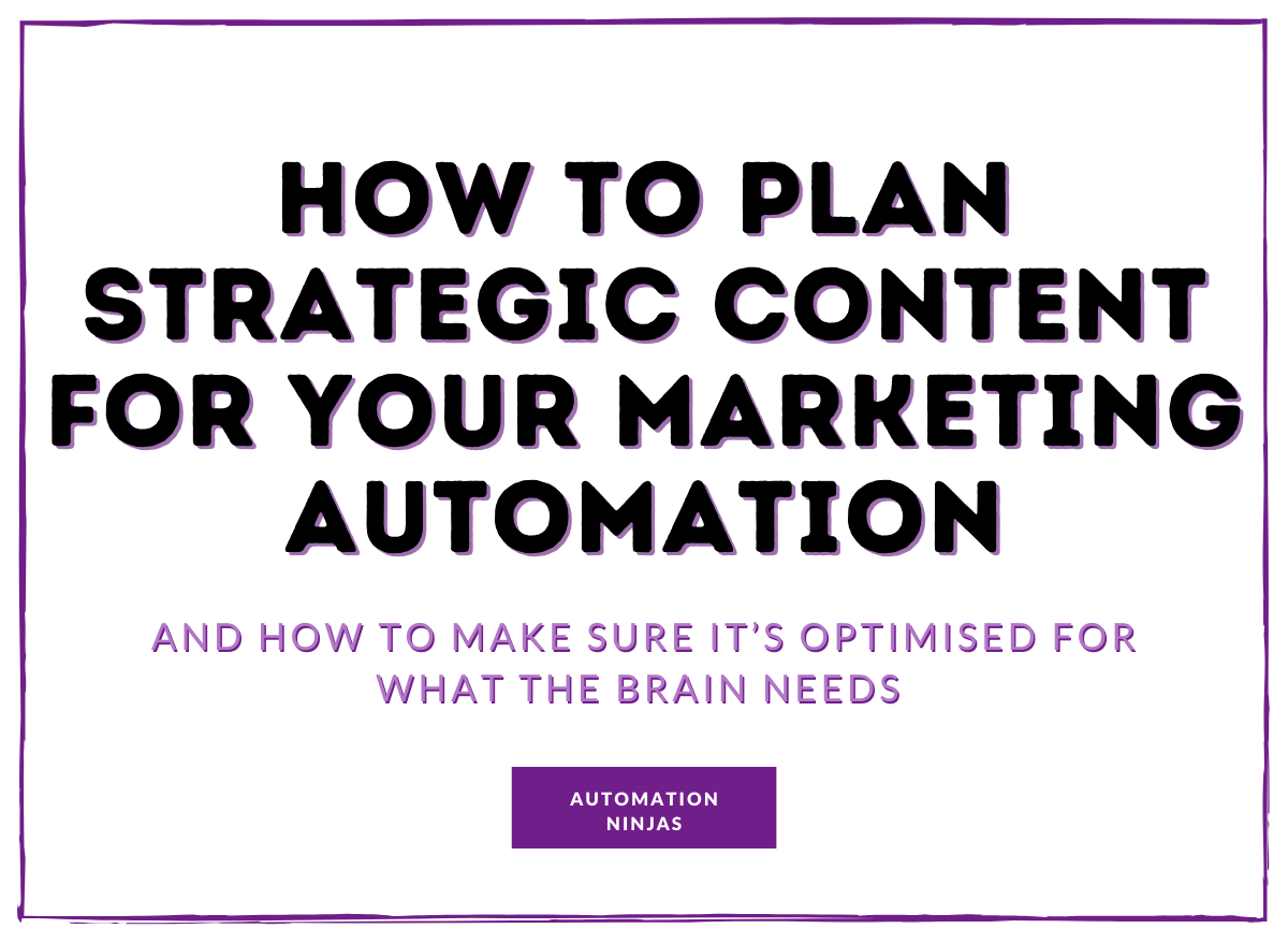 how to plan strategic content for your marketing automation