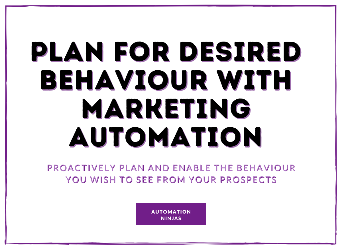 Plan for desired behaviour with marketing automation