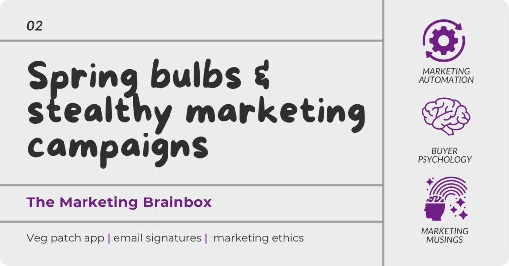 The Marketing Brainbox 02 Spring bulbs & stealthy marketing campaigns