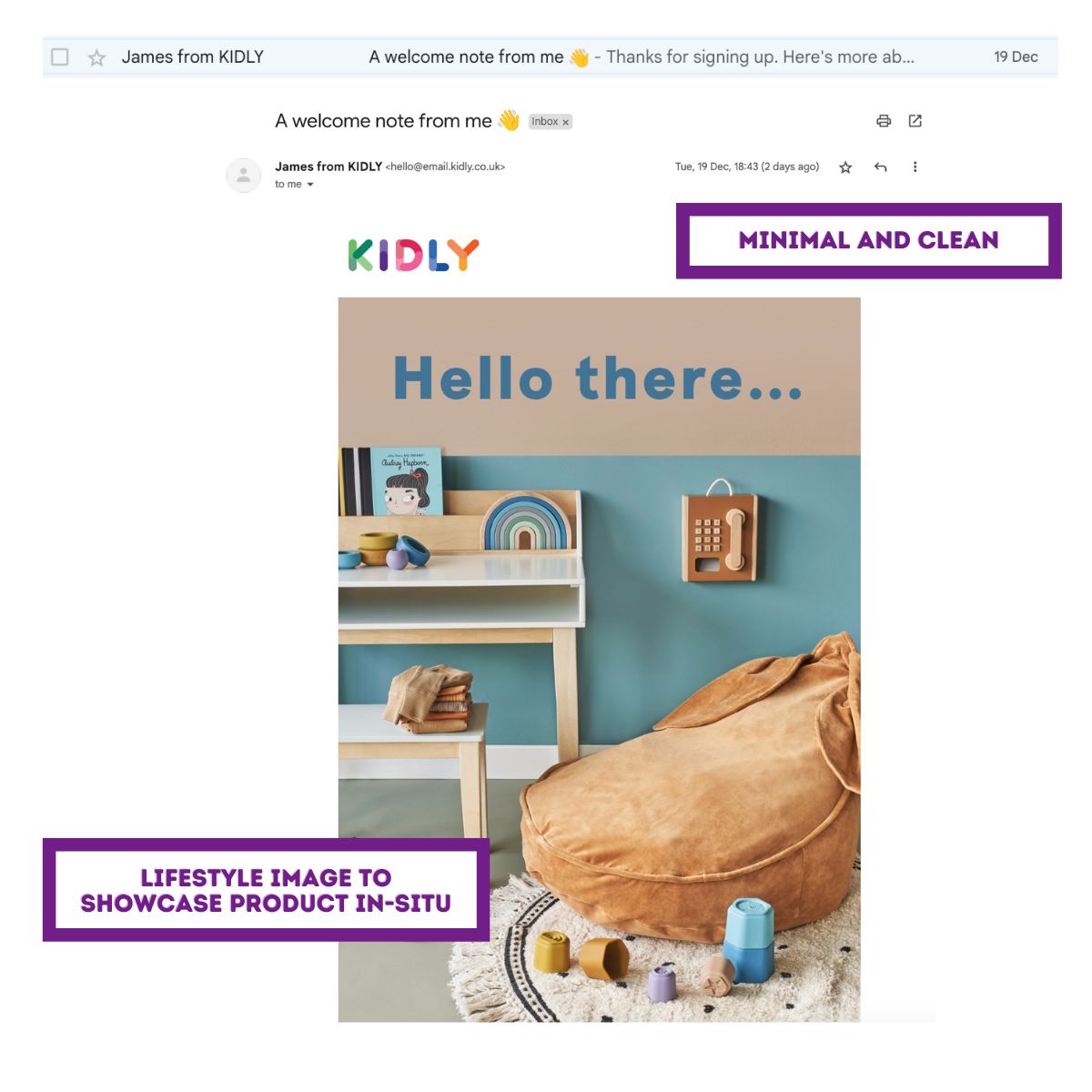 Compelling email examples - Kidly 2