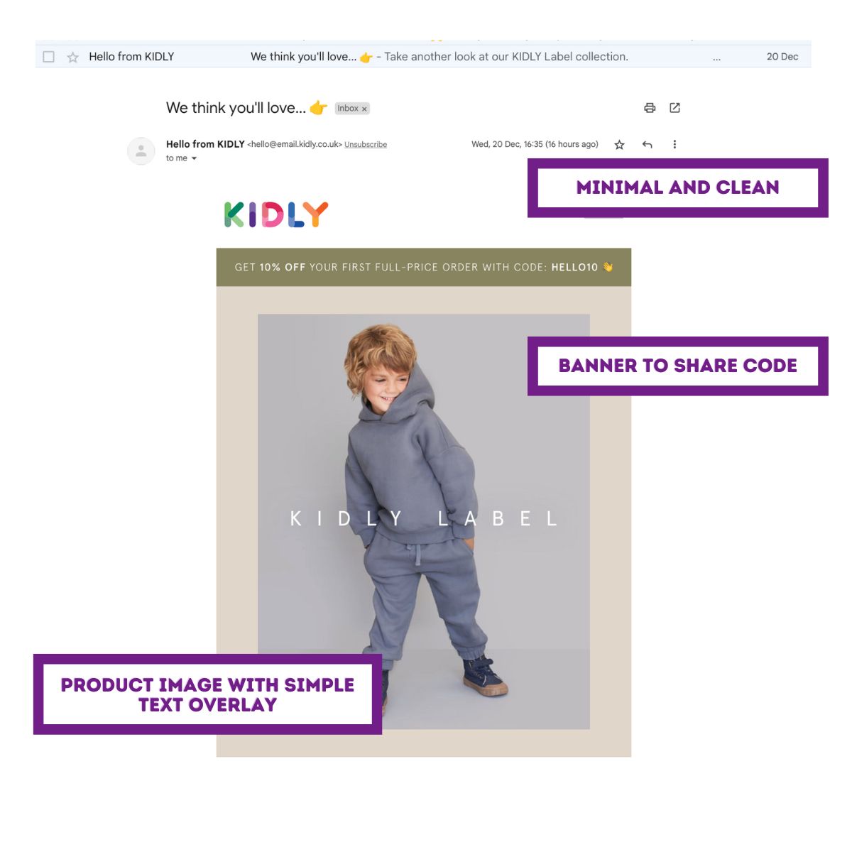 Compelling email examples - Kidly 6